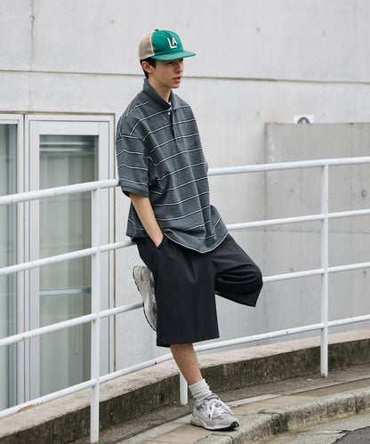 單褶 寬鬆闊腿廓形 西裝短褲