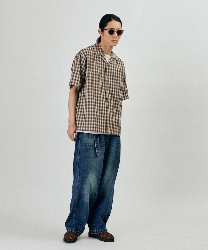 BELTED WIDE DENIM 腰帶設計闊腿牛仔褲