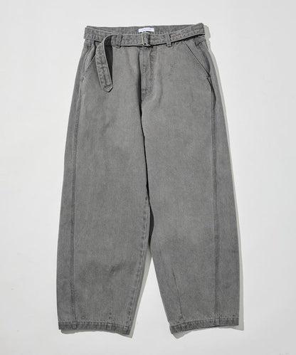 BELTED WIDE DENIM 腰帶設計闊腿牛仔褲