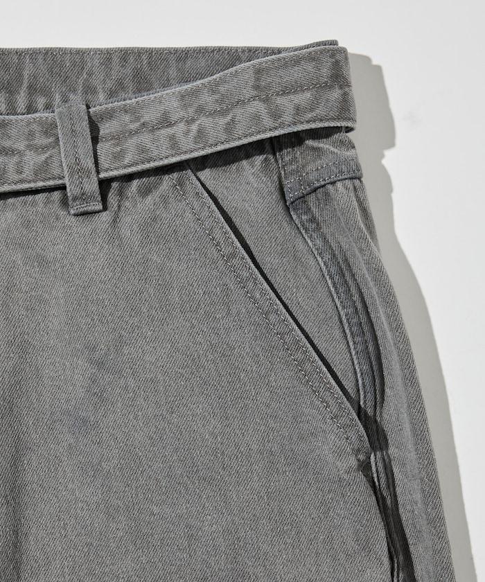 BELTED WIDE DENIM 腰帶設計闊腿牛仔褲