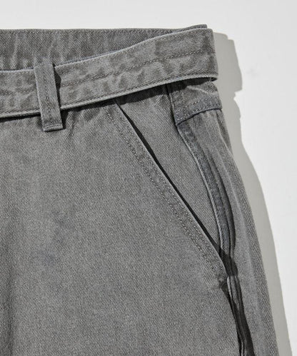 BELTED WIDE DENIM 腰帶設計闊腿牛仔褲