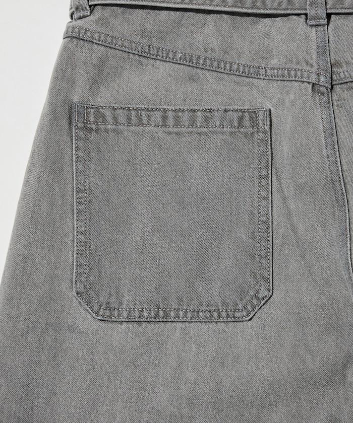 BELTED WIDE DENIM 腰帶設計闊腿牛仔褲