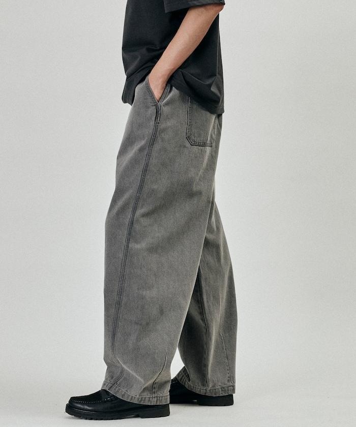 BELTED WIDE DENIM 腰帶設計闊腿牛仔褲