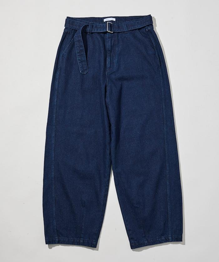 BELTED WIDE DENIM 腰帶設計闊腿牛仔褲