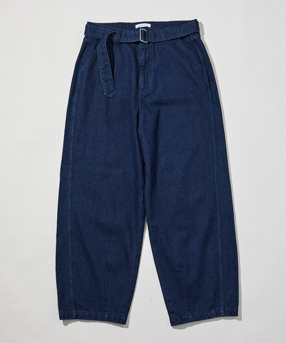BELTED WIDE DENIM 腰帶設計闊腿牛仔褲