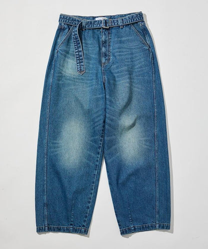 BELTED WIDE DENIM 腰帶設計闊腿牛仔褲