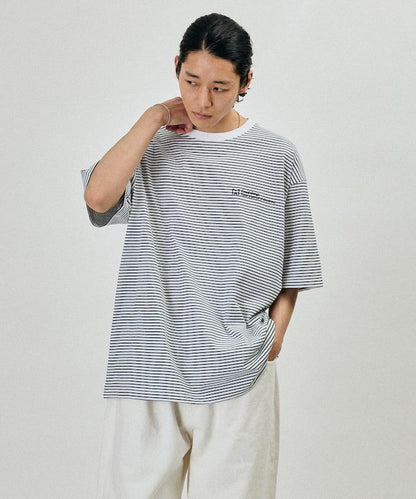 MA 基礎款 logo刺繡 細條紋 短袖T恤
