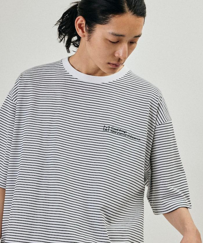 MA 基礎款 logo刺繡 細條紋 短袖T恤