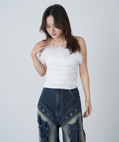 mline 毛絨無袖上衣