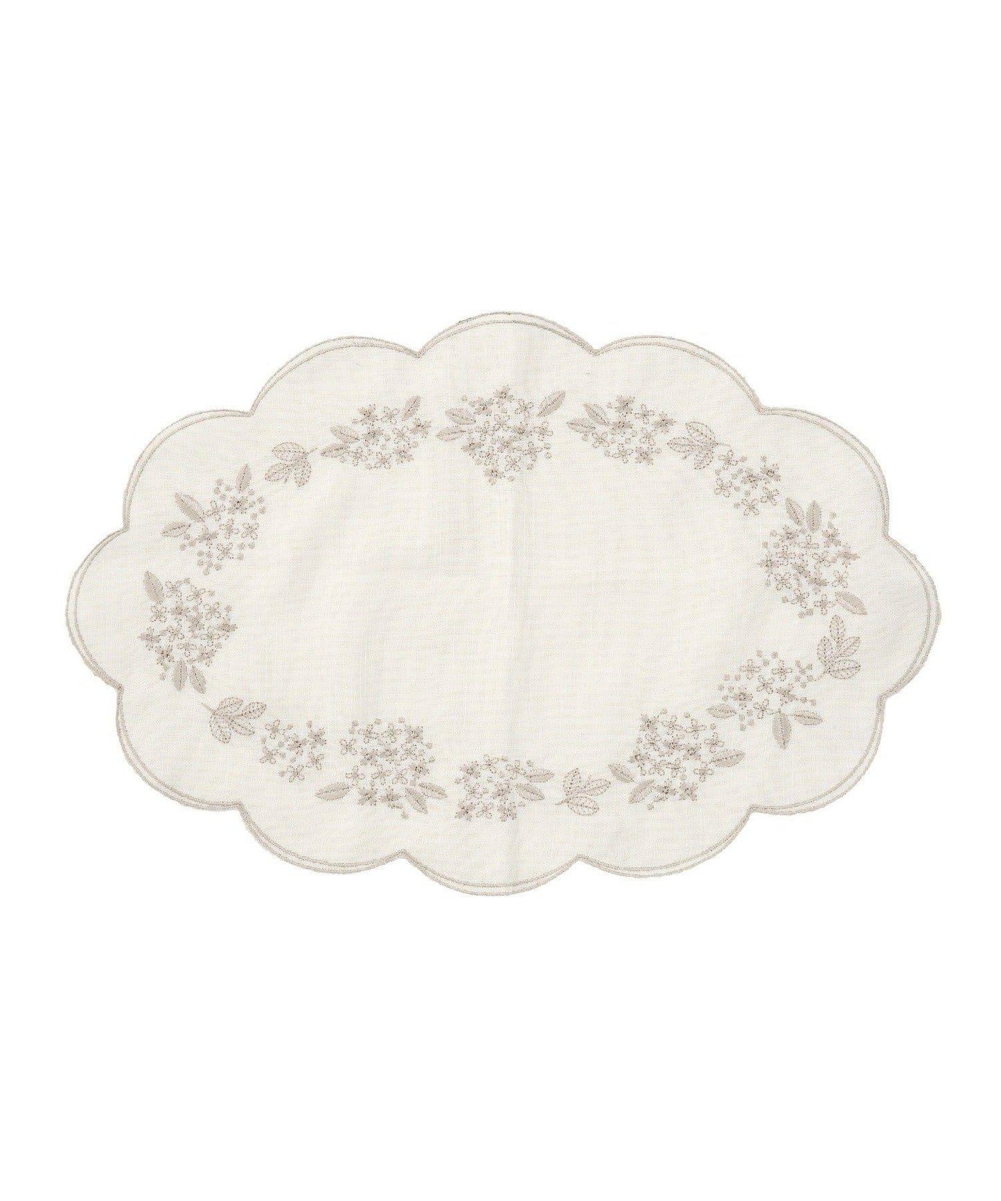 紫陽花刺繡 裝飾圖案 桌墊 36×24cm hortensia