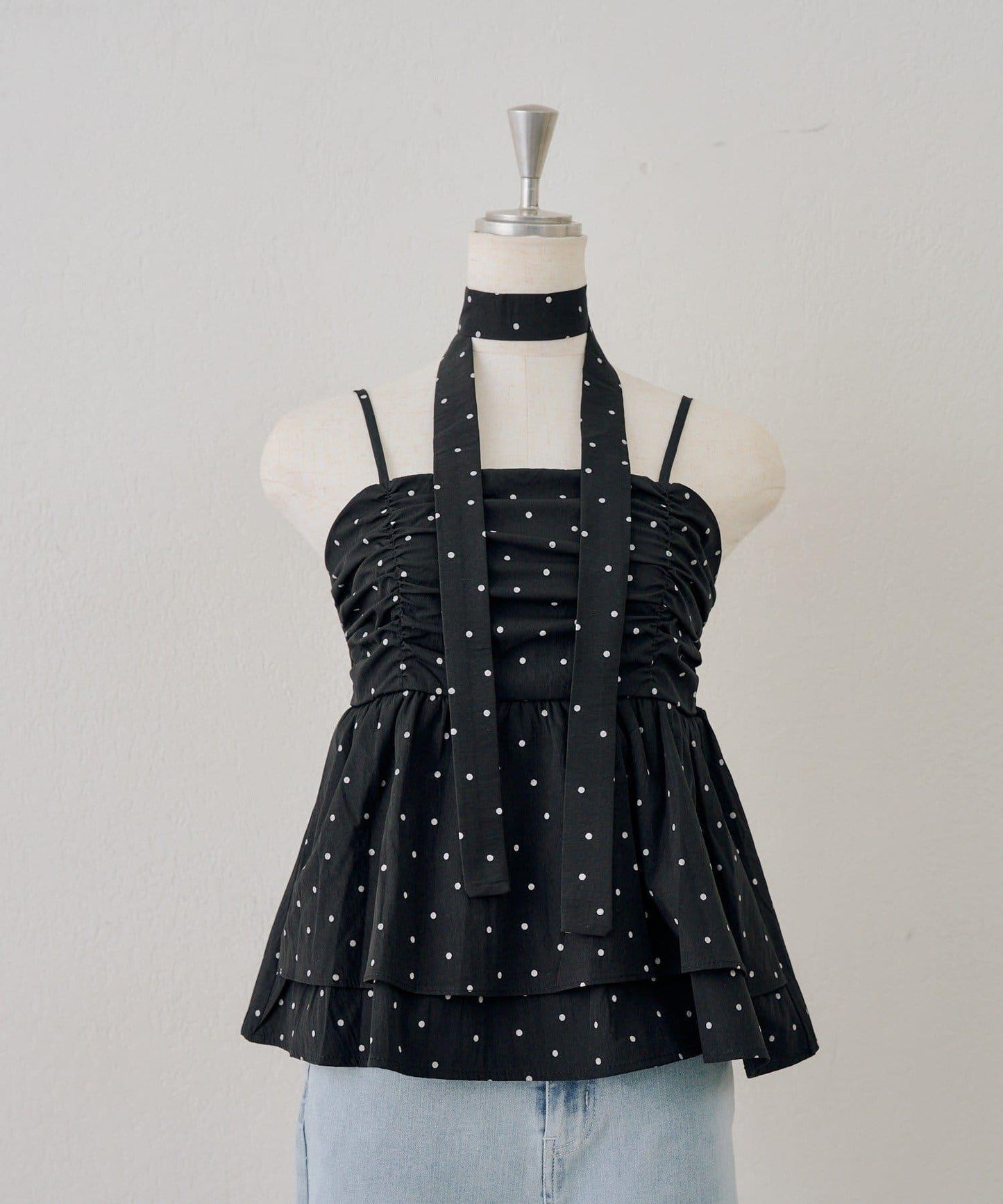 continuer 頸帶設計 荷葉邊 吊帶上衣