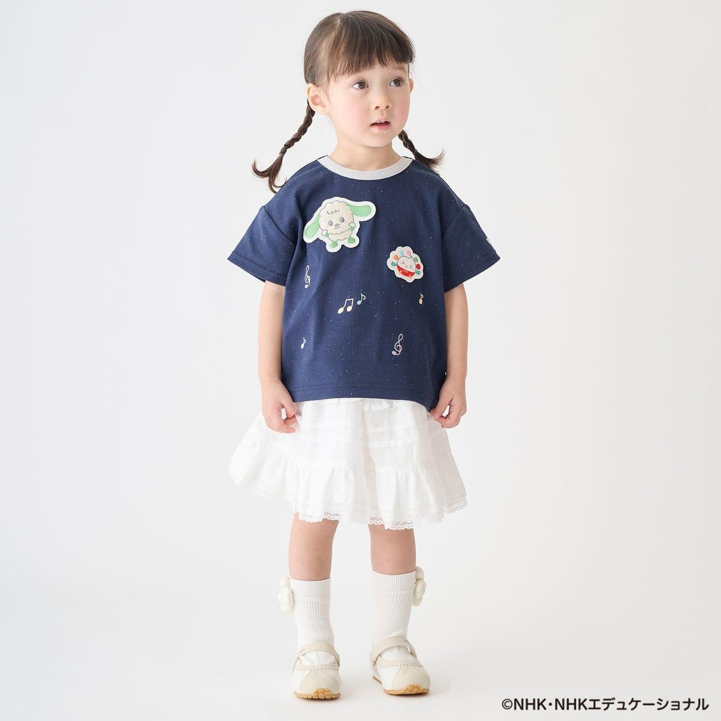 いないいないばあっ!（躲貓貓！） 刺繡音符系列 半袖T恤