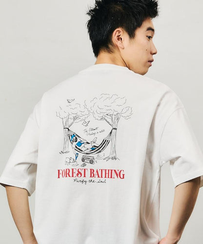 寬鬆版型 後背印花 圓領 FOREST BATHING MAN TEE T恤