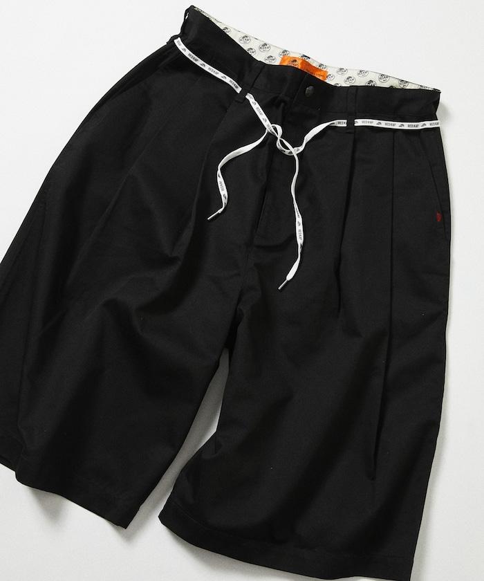 雙褶寬鬆 BAGGY 休閒短褲（レッドキャップ聯名款）
