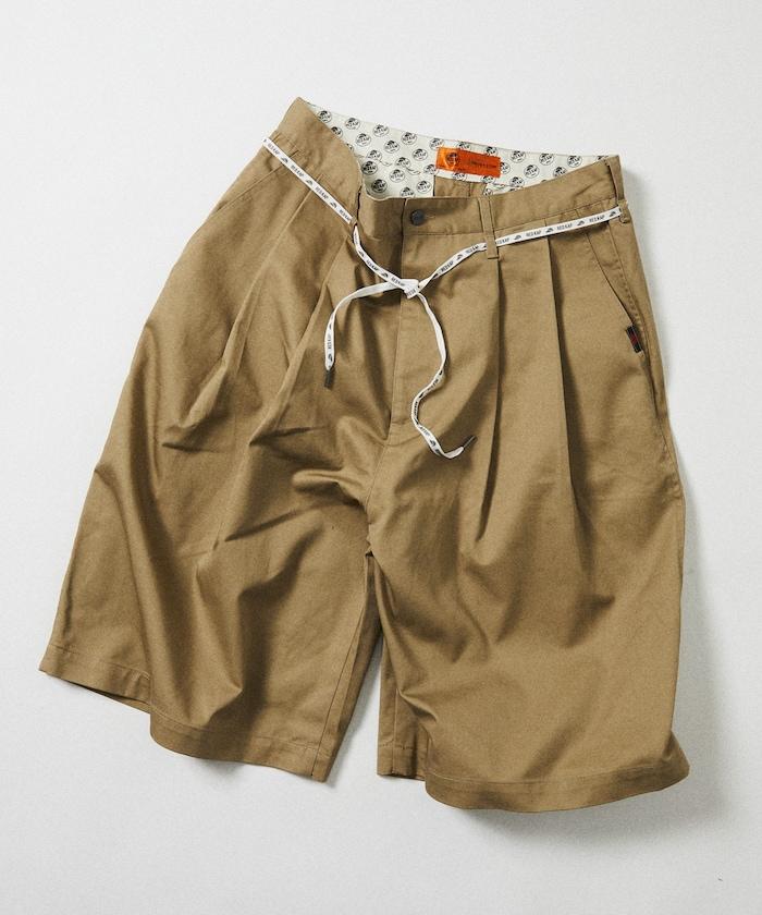 雙褶寬鬆 BAGGY 休閒短褲（レッドキャップ聯名款）