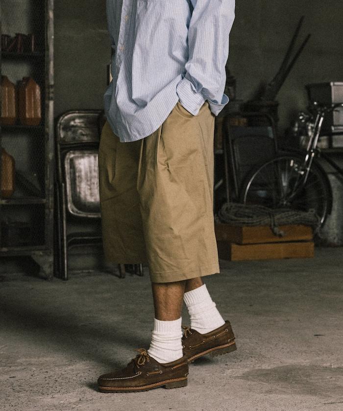雙褶寬鬆 BAGGY 休閒短褲（レッドキャップ聯名款）