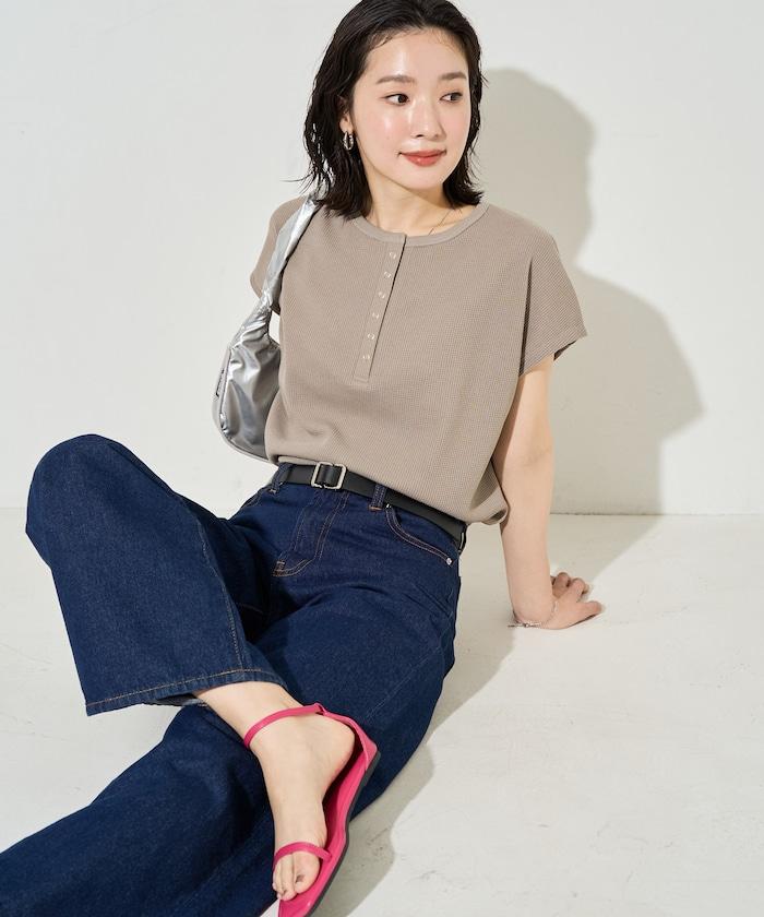 迷你華夫格 亨利領無袖 上衣
