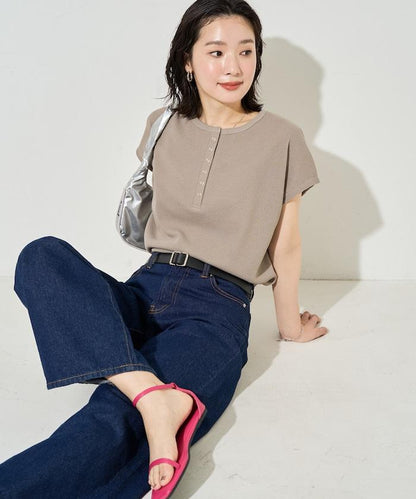 迷你華夫格 亨利領無袖 上衣