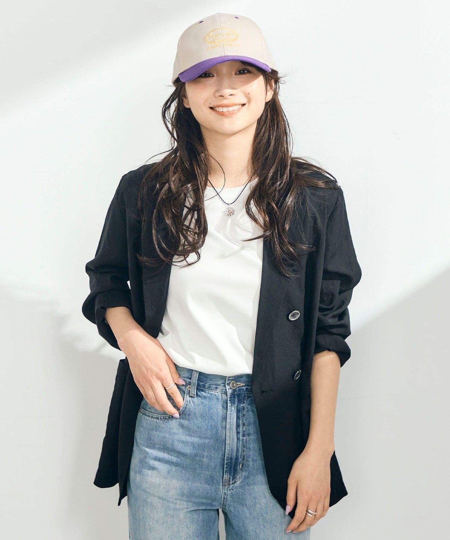 亞麻混輕薄雙排扣西裝外套