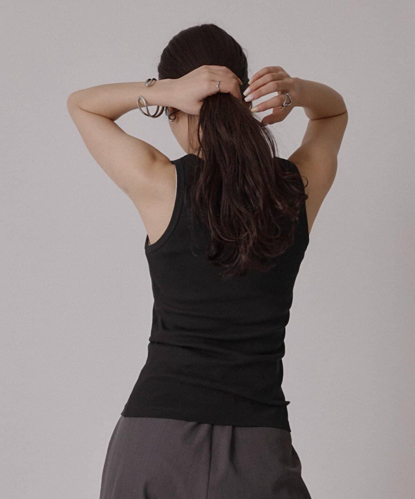 多功能羅紋方領吊帶背心