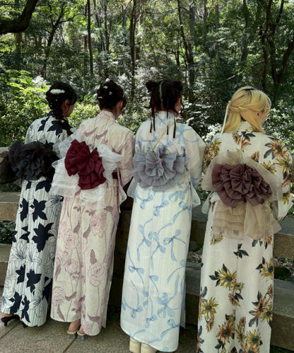 浴衣collection 混合圖案 浴衣三件套