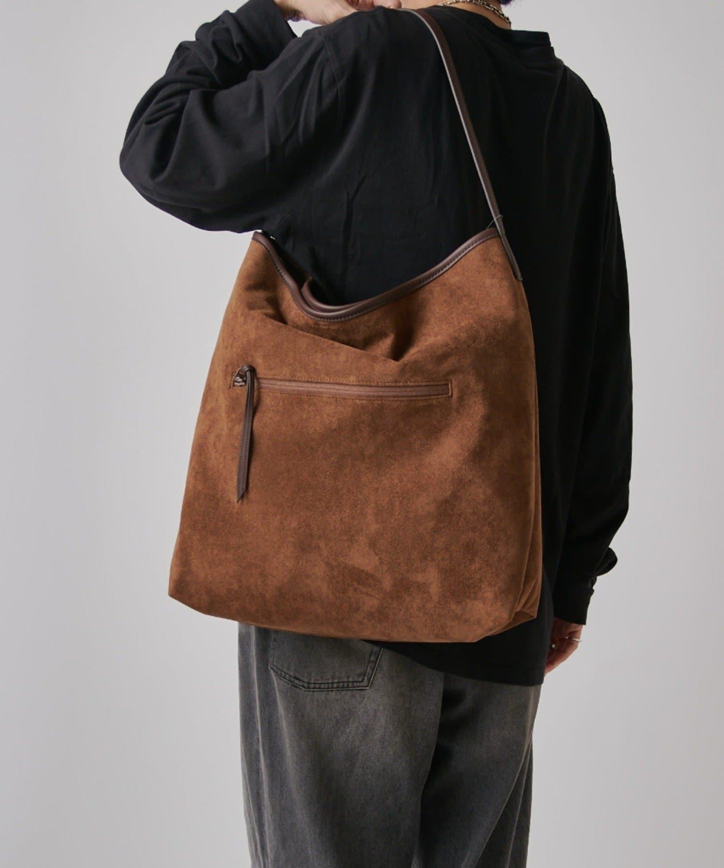 麂皮褶襉 Un coeur suede drape one shoulder 單肩包