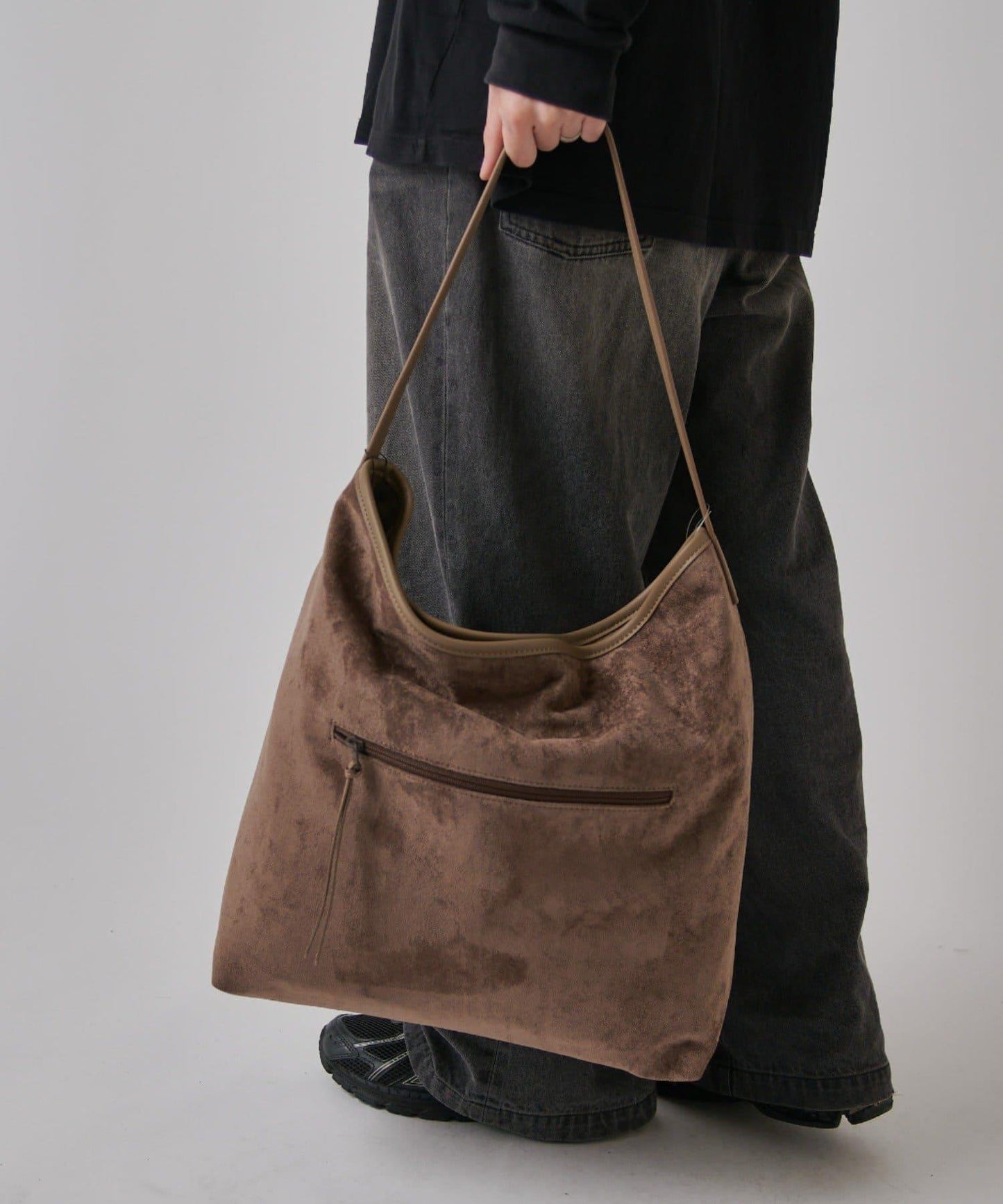 麂皮褶襉 Un coeur suede drape one shoulder 單肩包