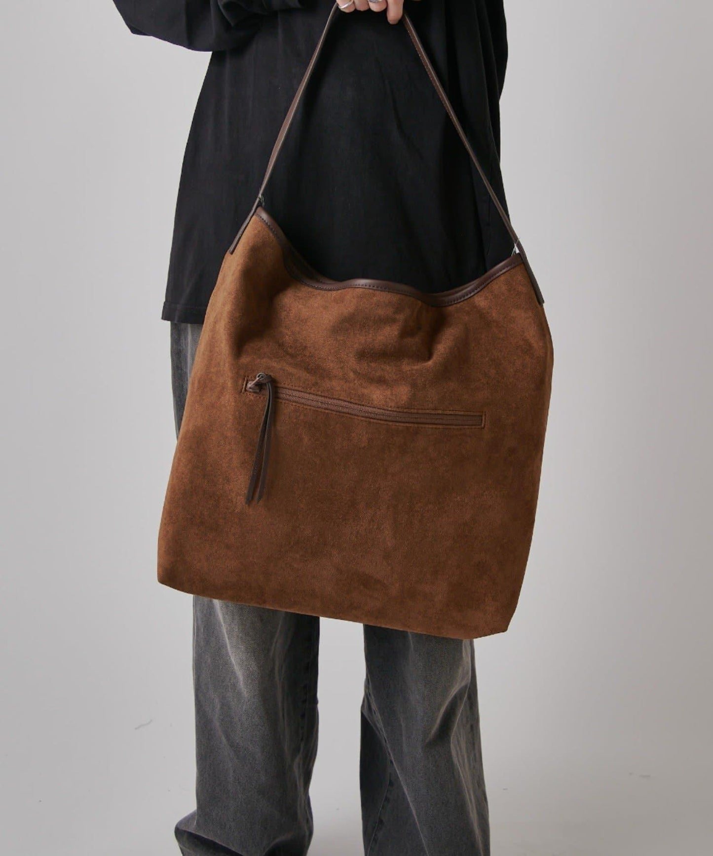 麂皮褶襉 Un coeur suede drape one shoulder 單肩包