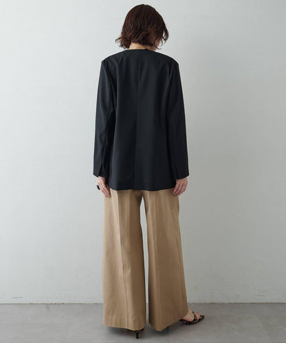 輕薄透視無領設計夾克