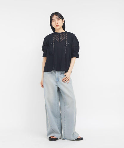 MIX蕾絲細節 女式襯衫