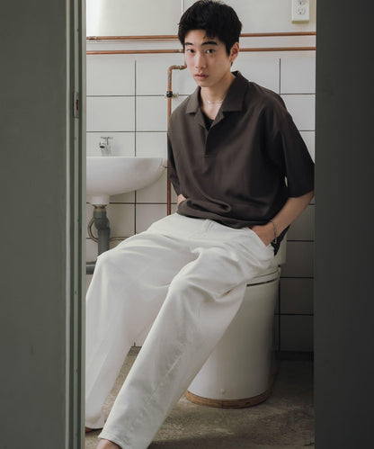 高捻套頭短袖襯衫