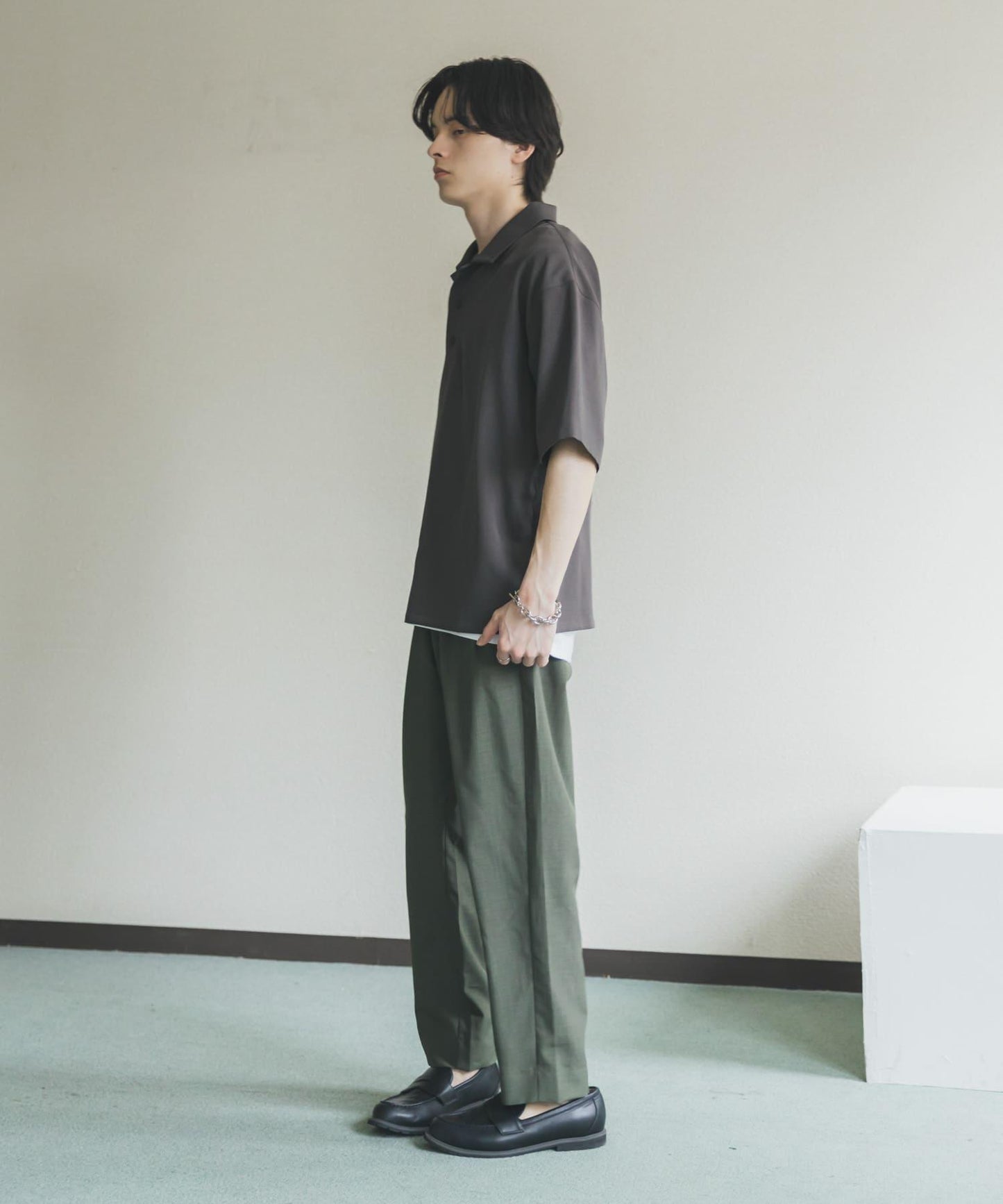 高捻套頭短袖襯衫