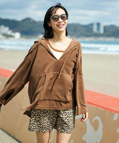 Beach & Festival 毛巾布連帽開襟設計套頭上衣