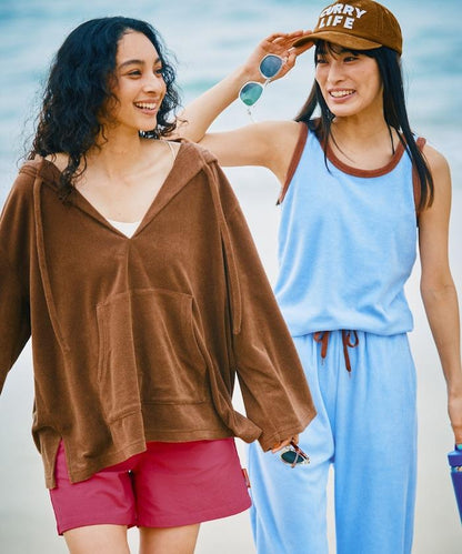Beach & Festival 毛巾布連帽開襟設計套頭上衣