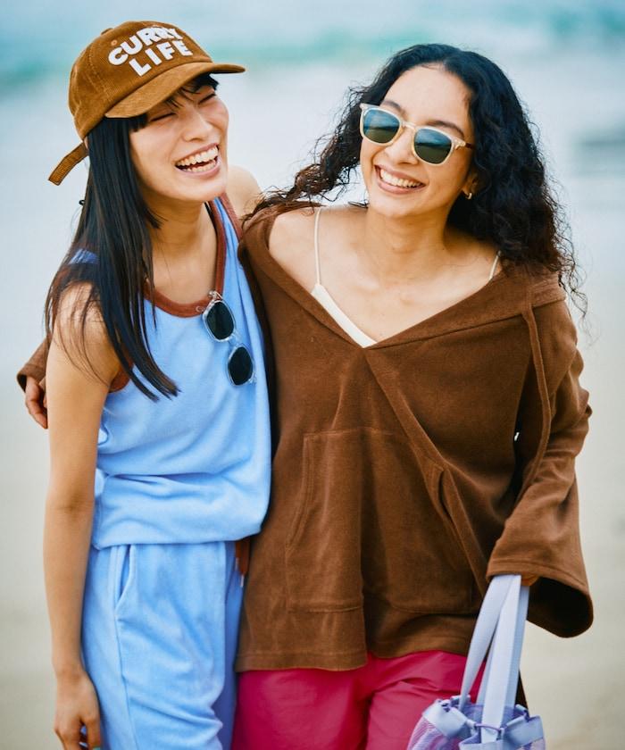 Beach & Festival 毛巾布連帽開襟設計套頭上衣
