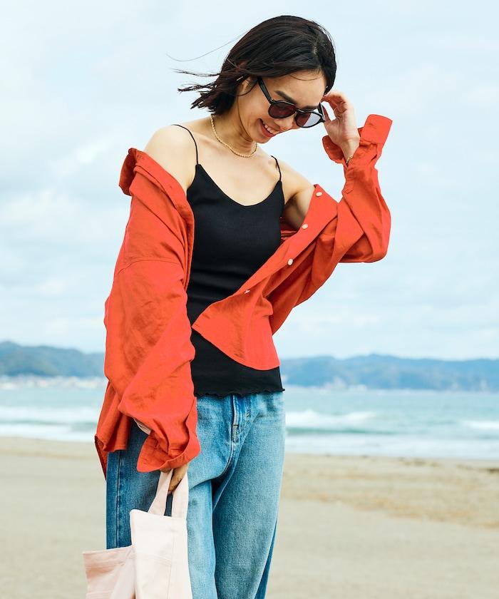 Beach & Festival V領 後背挖空 帶胸墊 吊帶背心