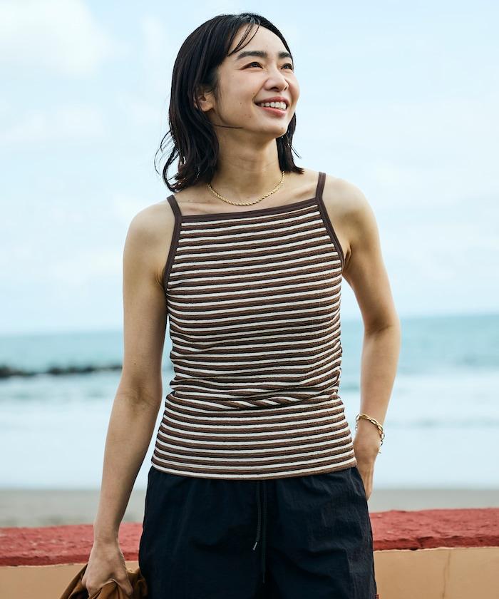 Beach & Festival 帶胸墊 條紋 吊帶背心