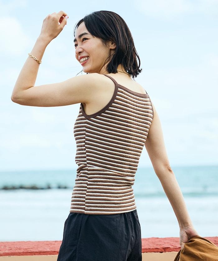 Beach & Festival 帶胸墊 條紋 吊帶背心