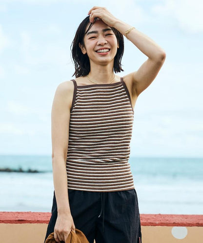 Beach & Festival 帶胸墊 條紋 吊帶背心