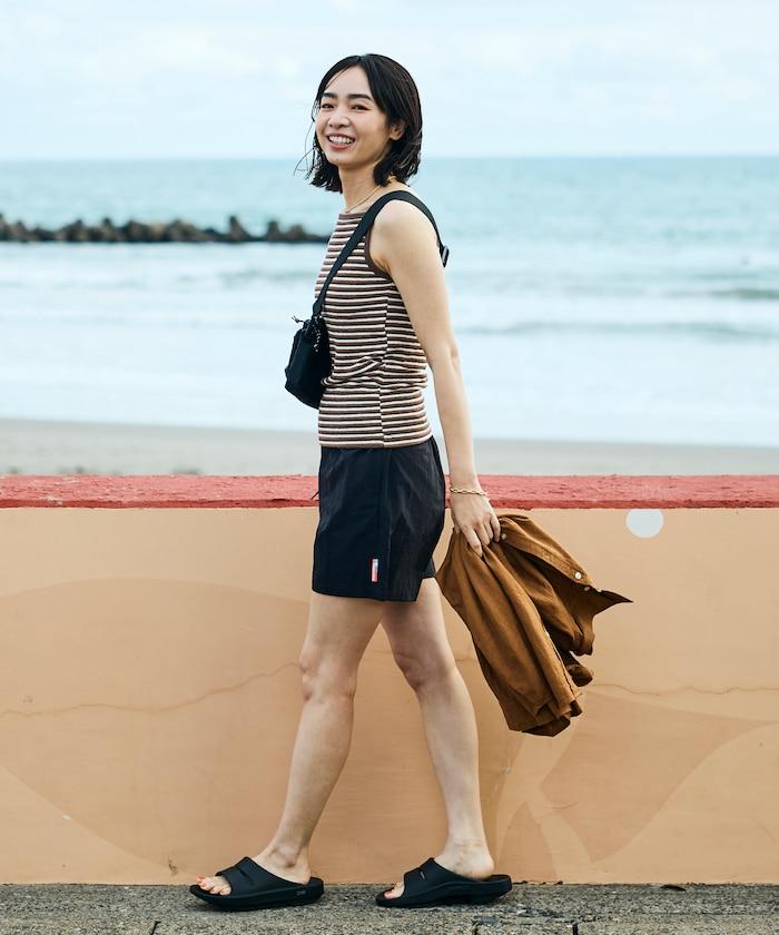 Beach & Festival 鬆緊腰 附束口收納袋 再生尼龍 休閒短褲