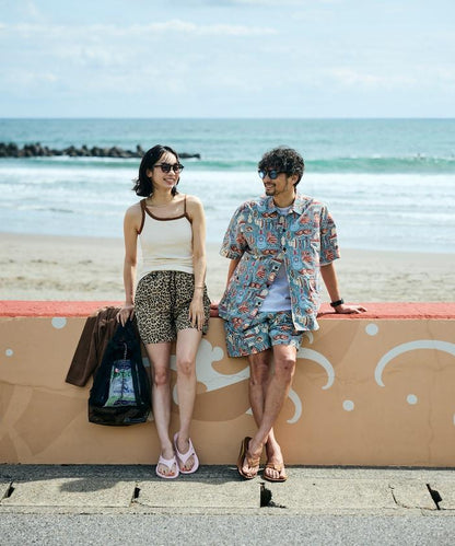 Beach & Festival 鬆緊腰 附束口收納袋 再生尼龍 休閒短褲