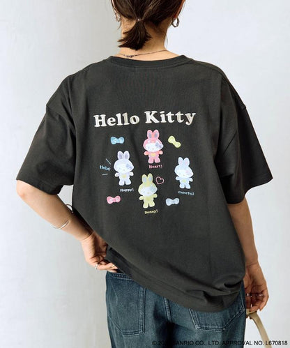 HELLO KITTY（凱蒂貓） 兔子造型 背部印花 短袖T恤