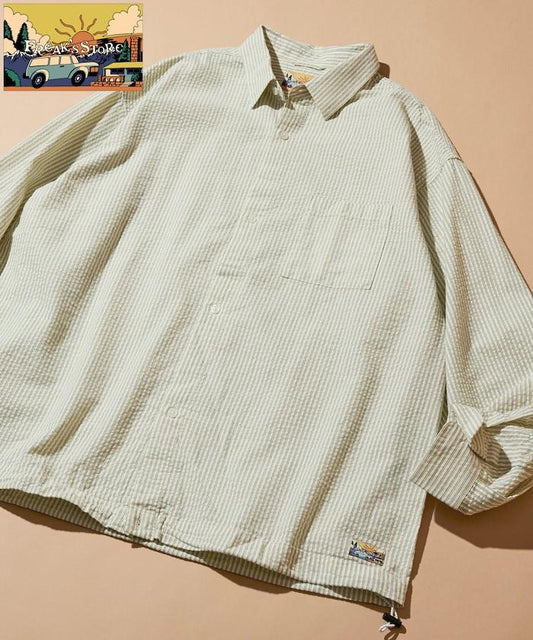 FREAK'S STORE for BEACH & FES 泡泡紗 抽繩 常規領 長袖襯衫