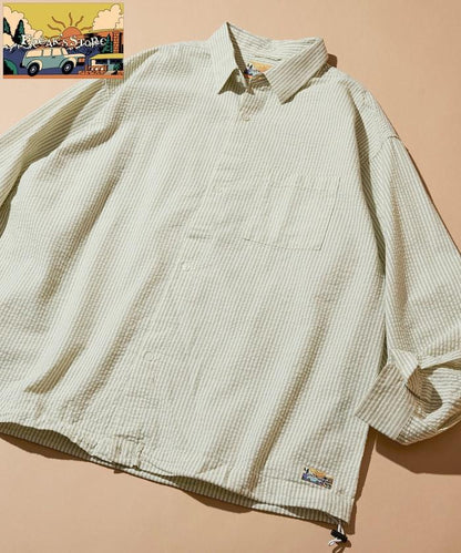 FREAK'S STORE for BEACH & FES 泡泡紗 抽繩 常規領 長袖襯衫