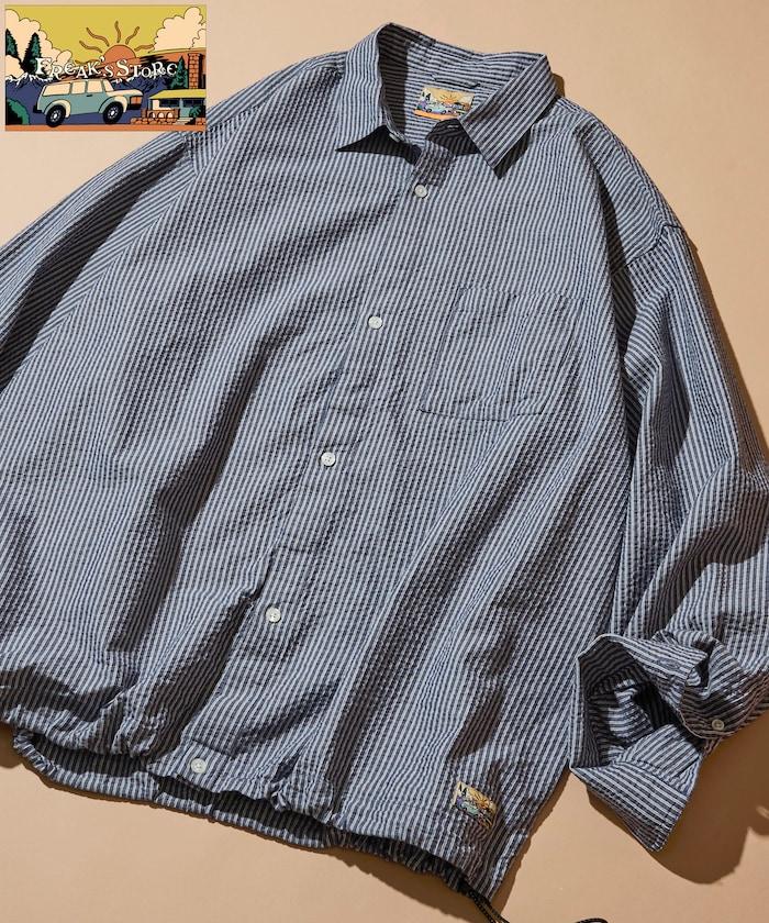 FREAK'S STORE for BEACH & FES 泡泡紗 抽繩 常規領 長袖襯衫