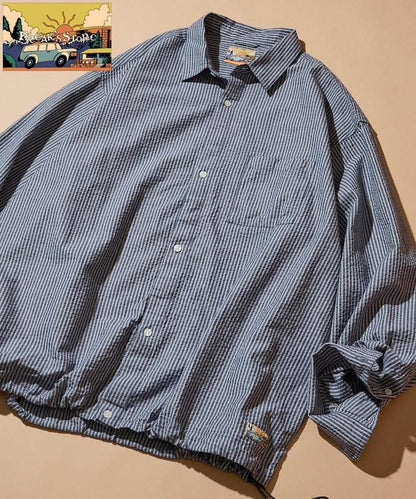 FREAK'S STORE for BEACH & FES 泡泡紗 抽繩 常規領 長袖襯衫