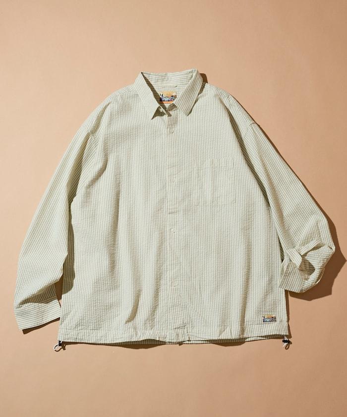 FREAK'S STORE for BEACH & FES 泡泡紗 抽繩 常規領 長袖襯衫