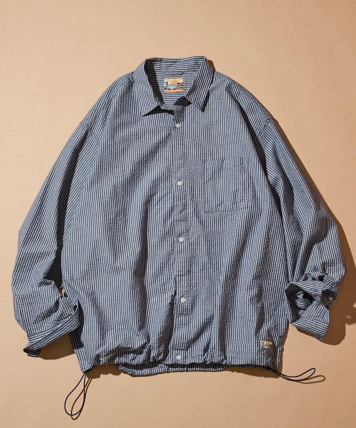 FREAK'S STORE for BEACH & FES 泡泡紗 抽繩 常規領 長袖襯衫