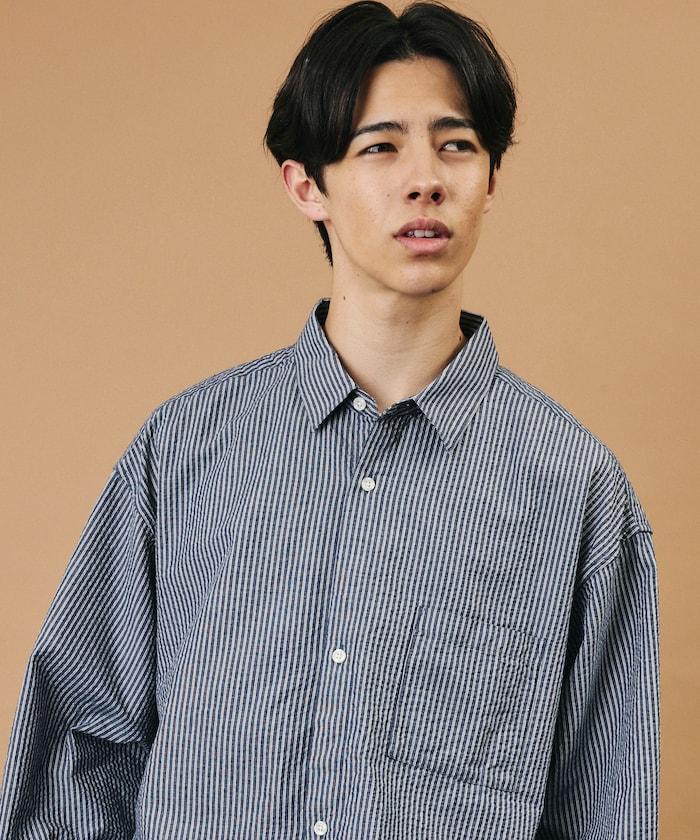 FREAK'S STORE for BEACH & FES 泡泡紗 抽繩 常規領 長袖襯衫