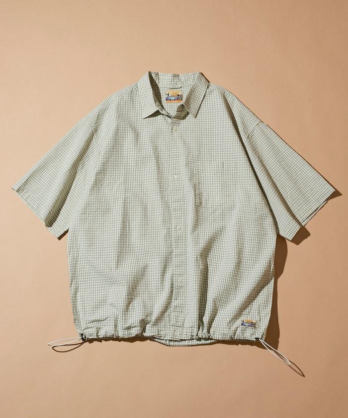 FREAK'S STORE for BEACH & FES 泡泡紗 抽繩 標準領 短袖襯衫